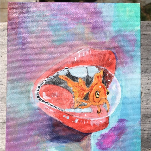 Surreal Goldfish Painting - Picture 3 of 4